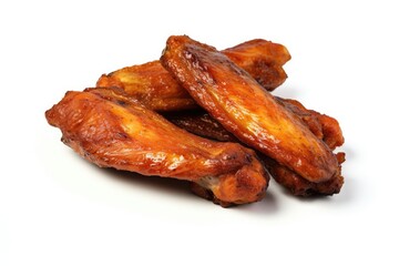 grilled chicken wings  isolated on white