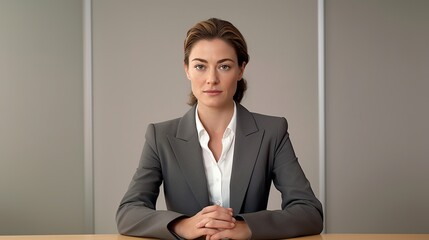 Portrait of an elegant business woman in the office  - obrazy, fototapety, plakaty