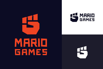 GM MG Fist logo icon for gaming team or developer. Vector illustration - obrazy, fototapety, plakaty