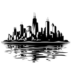 Naklejka premium Chicago Skyline