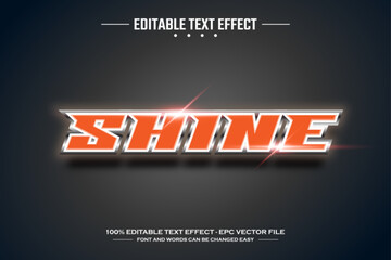 Fototapeta na wymiar Shine 3D editable text effect template