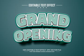 Fototapeta premium Grand opening 3D editable text effect template