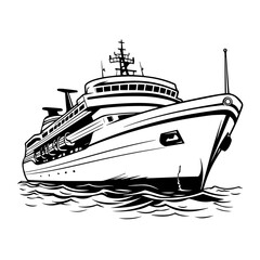 Cruise Ship Anchored Parked - obrazy, fototapety, plakaty