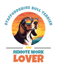 Staffordshire Bull Terrier And Remote Work Lover