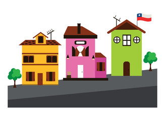 valparaiso town illustration