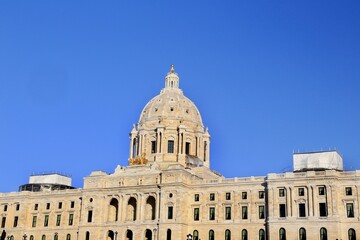 The Minnesota State capital was built in 1905, located in Saint Paul, is the house of government for the state of Minnesota. The Building was modeled after Saint Peters Basilica in Rome, Italy
