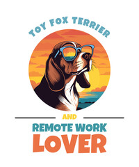 Toy Fox Terrier And Remote Work Lover