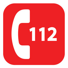112 emergency call service icon. Vector illustration