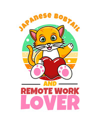 Japanese Bobtail And Remote Work Lover