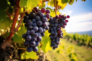 a bunches of grapes on a vine
