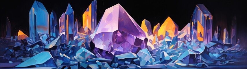 a purple and blue crystal