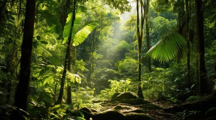 a forest with trees and plants