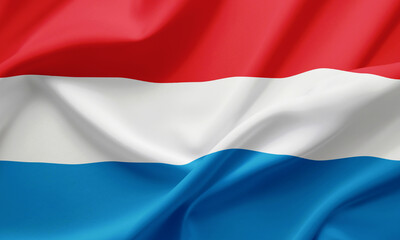 Obraz premium Closeup Waving Flag of Luxembourg