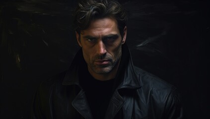 Fototapeta premium a man in a black coat