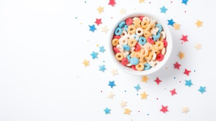 a bowl of cereal with stars