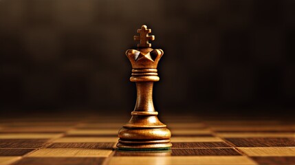 Chess king on the chessboard. The concept of business strategy.