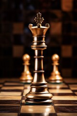 Chess concept of business ideas and competition. Chess figures on a chessboard