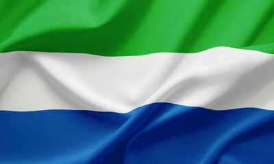 Obraz premium Closeup Waving Flag of Sierra Leon