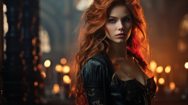 A Woman With Long Red Hair