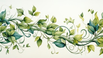 a painting of a vine with leaves