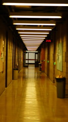 The long corridor view in the big hall buildings 