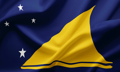 Closeup Waving Flag of Tokelau