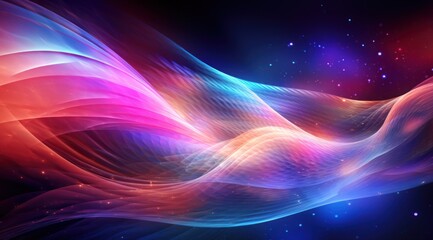 Fototapeta premium a colorful waves in a dark background