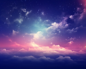 Obraz premium Starry Night Sky, Dark Blue Stars,Astronomy,Bright,Black,Planet,Moon,Clouds