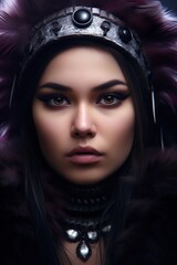 a woman with a feathered hat