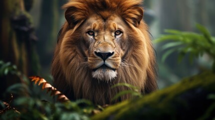 a lion with a mane