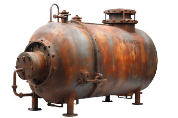 Fototapeta premium Old rusty boiler isolated transparent png