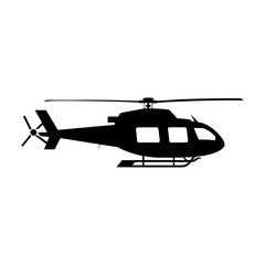 A Helicopter Silhouette vector isolated on a white background