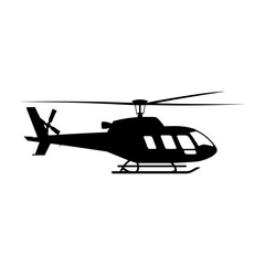 A Helicopter Silhouette vector isolated on a white background