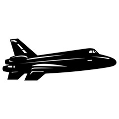 Fototapeta na wymiar A Spaceship vector isolated on a white background, A spacecraft Rocket black Silhouette