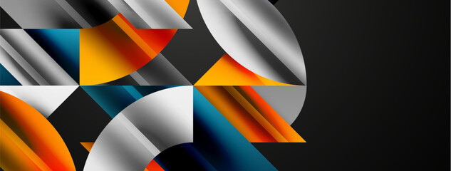 Geometric abstract background with abstract geometric shapes. Concept of creative technology, digital art, social communication, modern science for poster, cover, banner, brochure, website