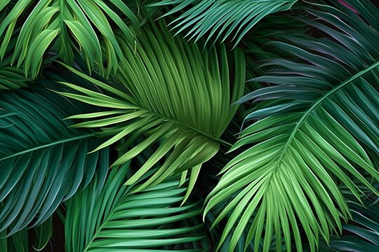 Palm leaves background

