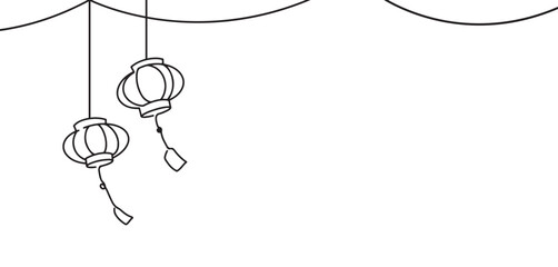 line art of chinese lantern © fusiangkara