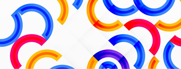 Obraz premium Colorful circle abstract background. Template for wallpaper, banner, presentation, background