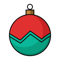 A Christmas Ball Vector illustration isolated on a white background