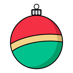 Obraz premium A Christmas Ball Vector illustration isolated on a white background