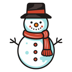 A Snowman Vector illustration isolated on a white background