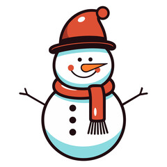A Snowman Vector illustration isolated on a white background