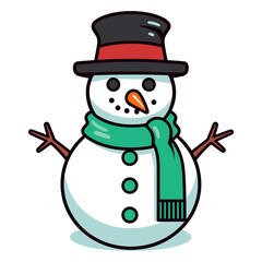 A Snowman Vector illustration isolated on a white background