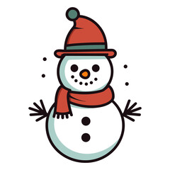 A Snowman Vector illustration isolated on a white background
