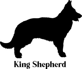 King Shepherd Dog silhouette dog breeds logo dog monogram logo dog face vector