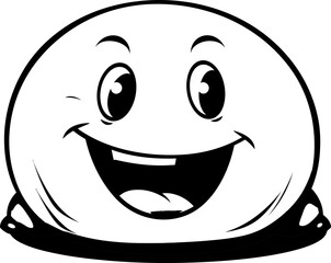 Cute emoji coloring page black and white