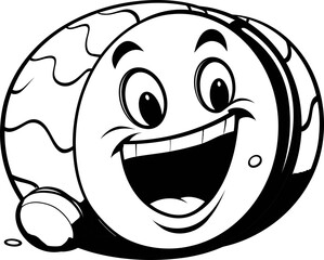 Cute emoji coloring page black and white