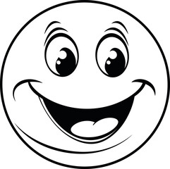 Cute emoji coloring page black and white