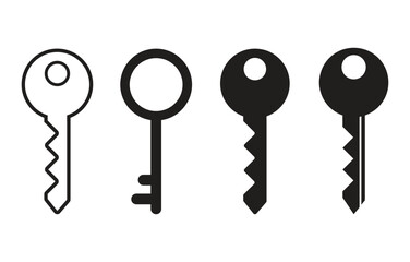 Key icon. Collection of vector symbol on white background. Vector illustration.