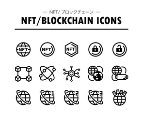 NFT・ブロックチェーン・web3.0に関するベクターアイコンセット